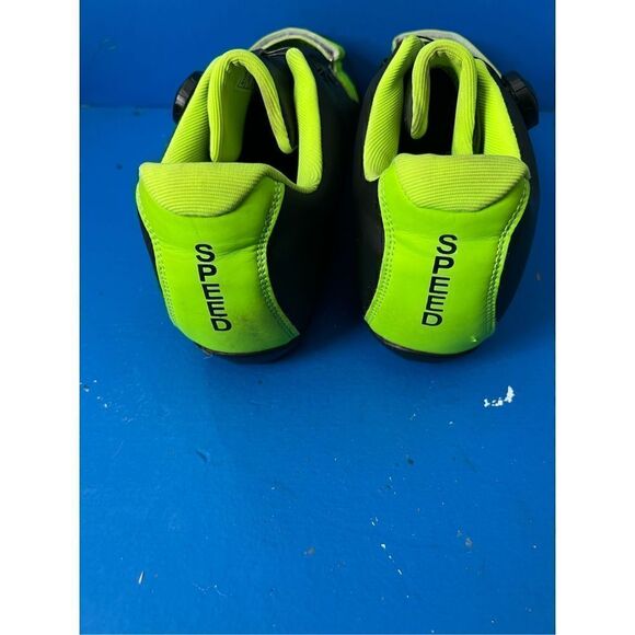 Speed Microtex Unisex Cycling Shoe Men 9.5 Black Green Neon - Picture 4 of 6